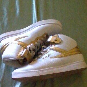 Gold and white unused Filas